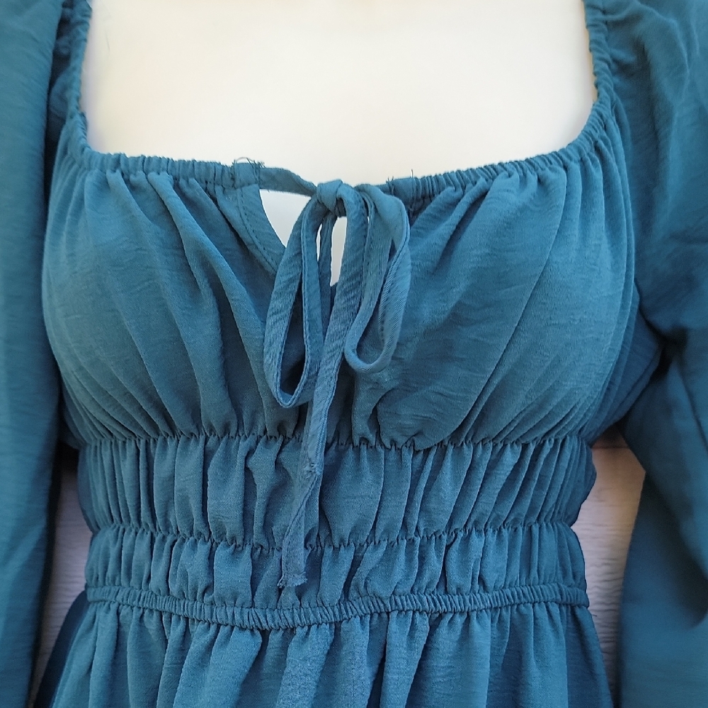 Liberty Love Teal Long Sleeve Dress Size S - Picture 8 of 13